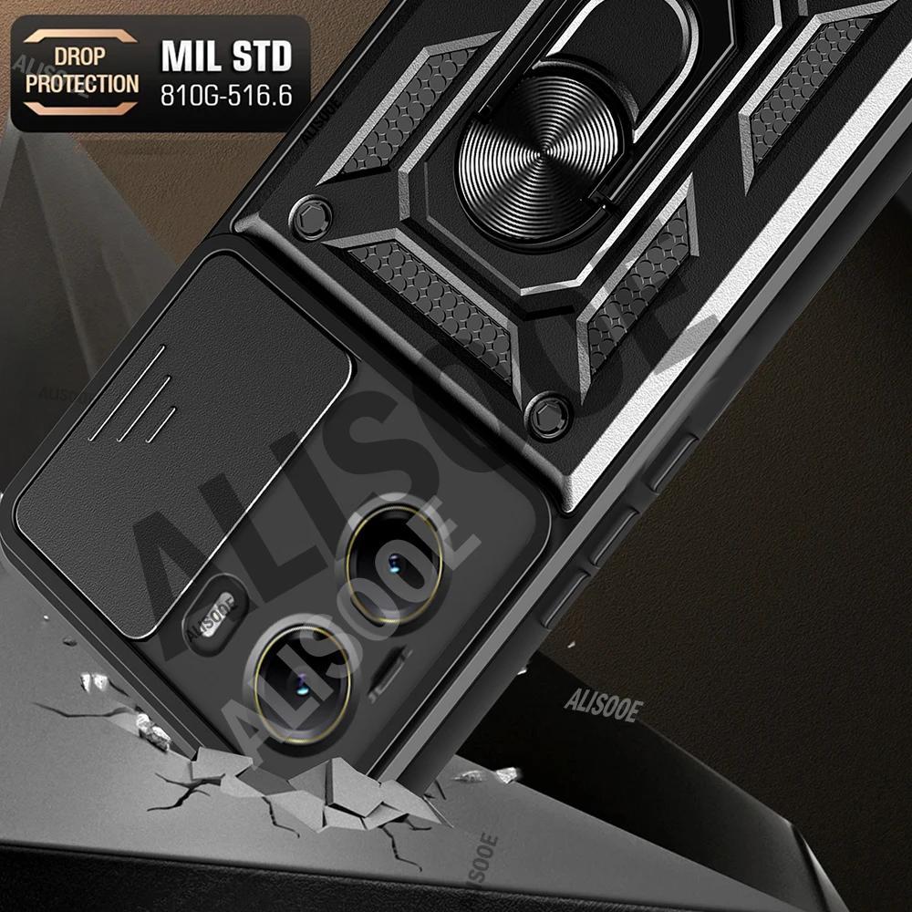 Schiebe-Kamera-Schutzhülle für POCO X7 Pro 5G Hülle Drehbarer Ringständer Schutz Rückseite für Xiaomi POCO X7 Pro Stoßfeste Hülle