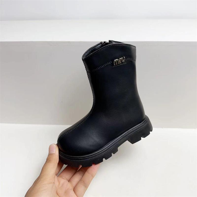 Nouvelles Bottes pour Enfants Printemps et Automne Bottines pour Filles Bottes en Cuir Souple à la Mode Bottes Trésor pour Femmes