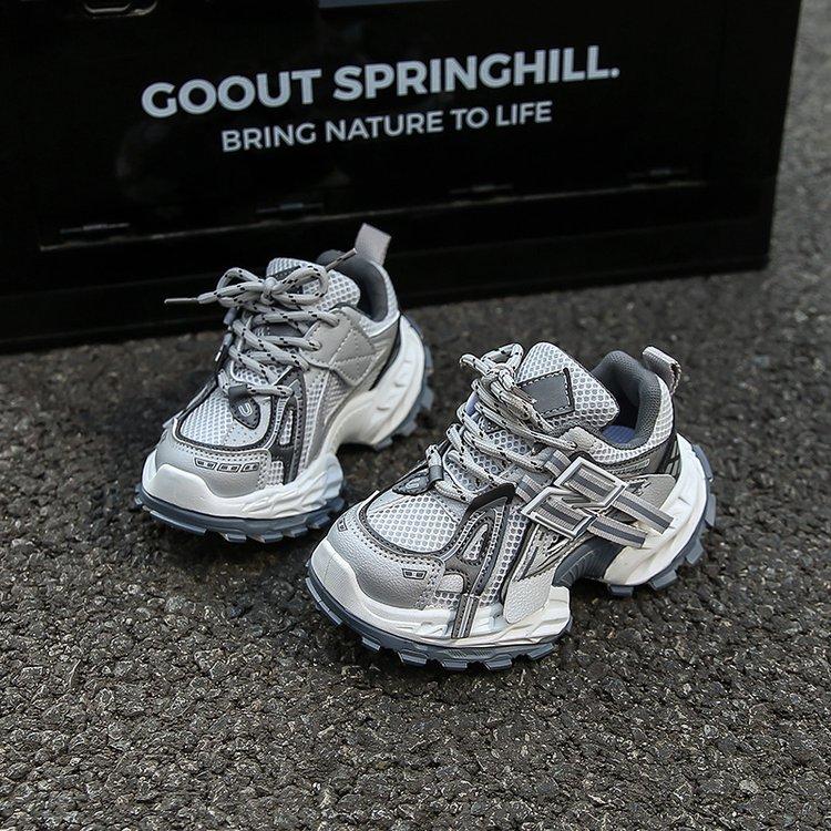 Soft Leather Edition~ Children's Sneakers 2025 Summer New Boys Mesh Breathable Mesh Shoes Girls Single Mesh Dad Shoes