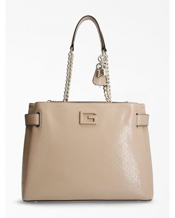 Sac à épaule - GUESS - Blane Society - Beige - 32x27x13 cm - Zippé