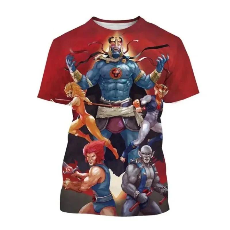 Hot Anime Thundercats 3D Print T-Shirts for Men Summer Fashion Streetwear Short Sleeve T Shirt O-Neck Tees Tops Clothing