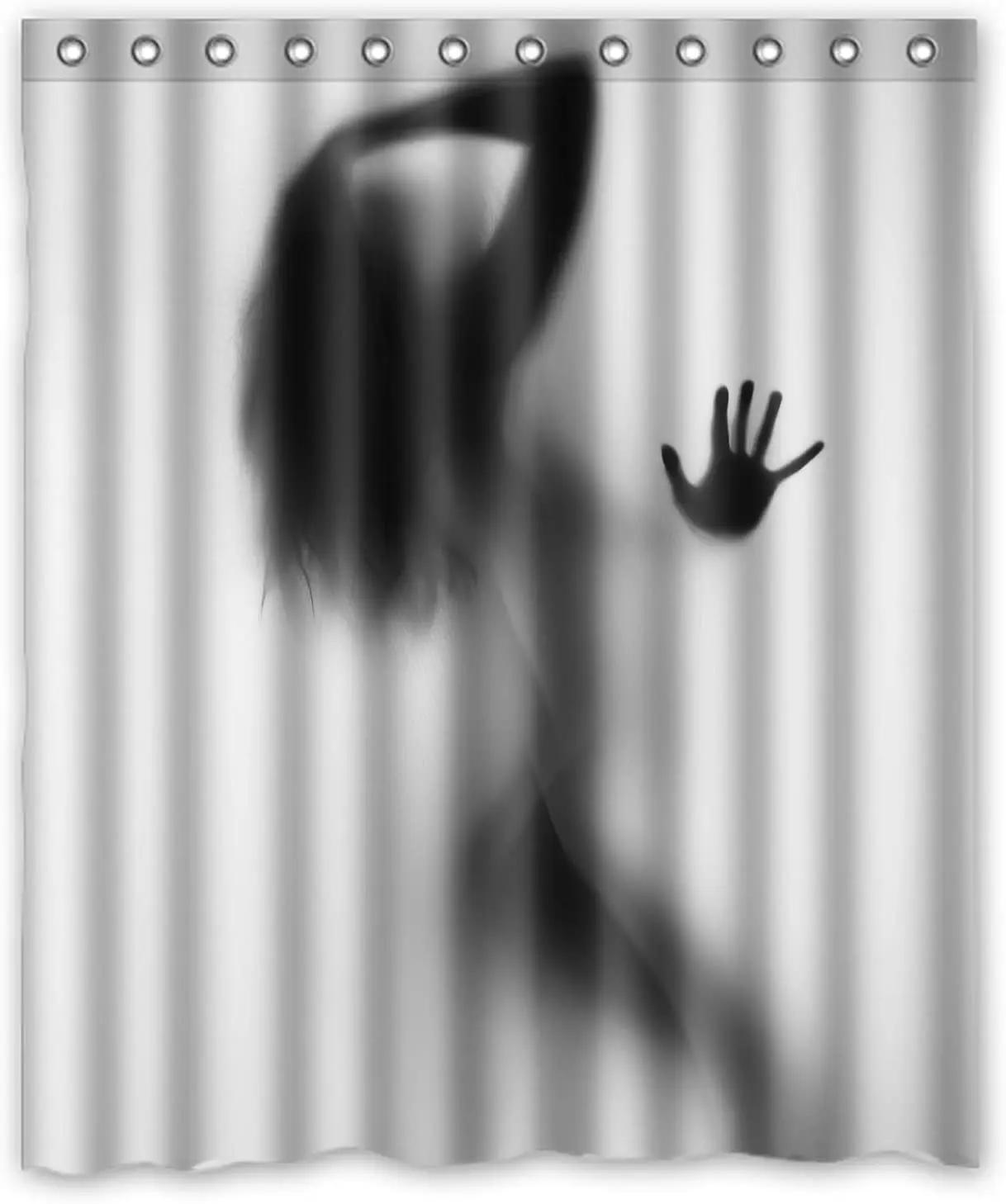 

Сексуальная обнаженная женщина девушка рассеянный силуэт водонепроницаемая полиэстеровая ткань занавеска для ванной душа разных размеров 90x180cm белый