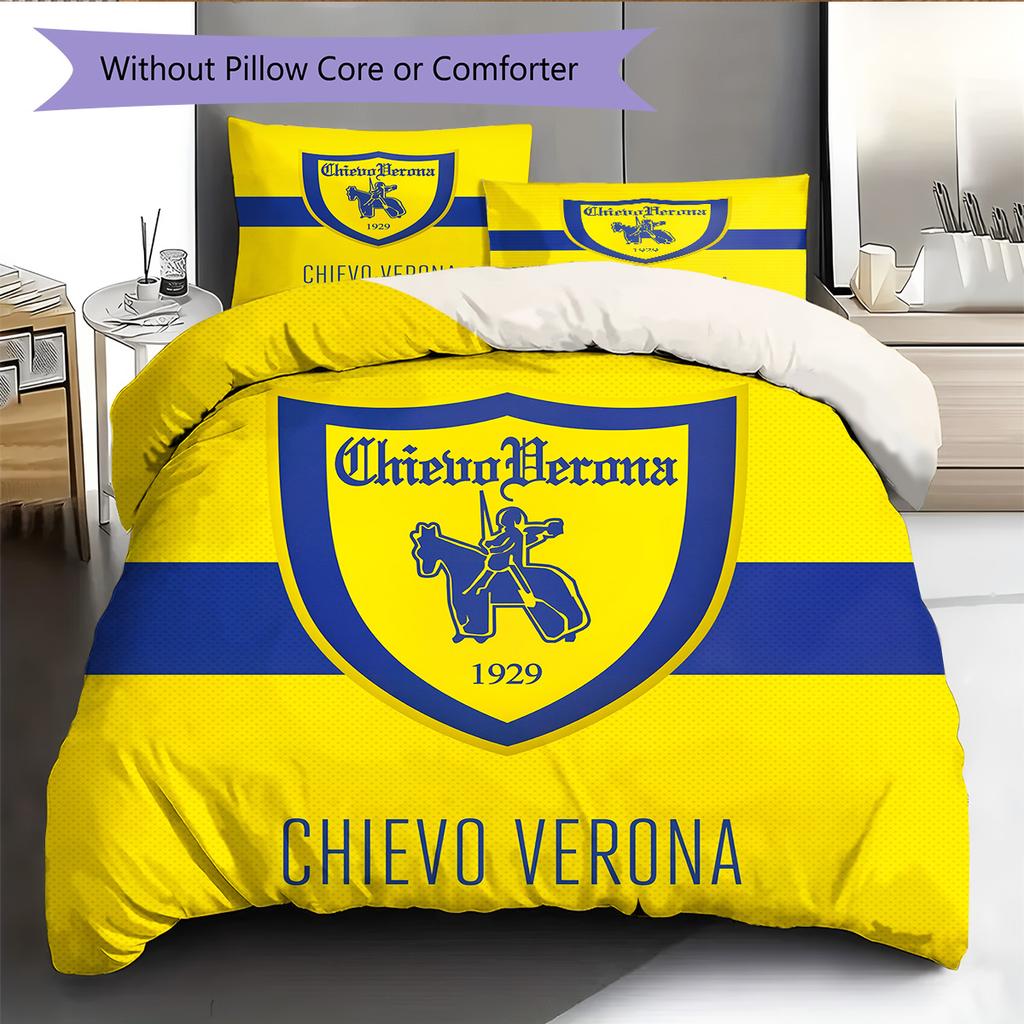 Hellas Verona FC Pattern Bedding Quilt Set Home Decoration Gift (1 * duvet cover + 2 * pillowcase without core)