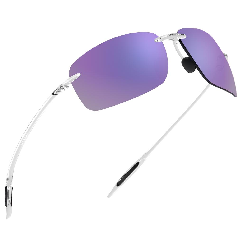 MAXJULI Mode Sport Sonnenbrille für Herren Damen Tr90 Randlose Fassung zum Laufen Angeln Golf Fahren Sonnenbrille UV400 MJ8009