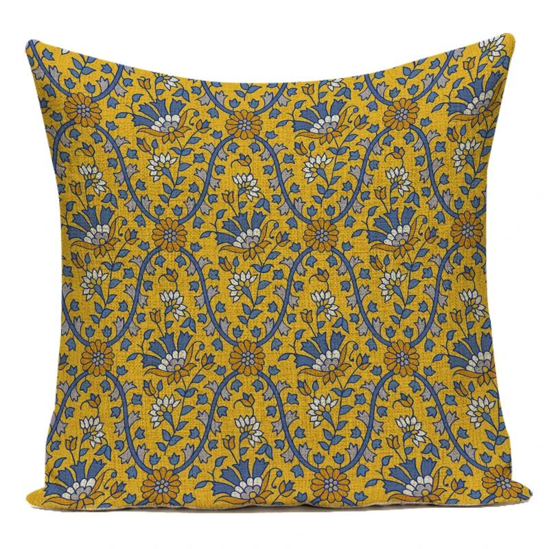 Vintage Style Flower Floral Polyester Decorative Pillow Cover Sofa Cushion Cover for Living Room Capa De Almofadas Pillowcase