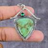 Chrysoprase, Diopside Handmade 925 Sterling Silver Pendant 2.25" q2Q46