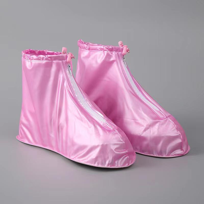 Unisex Waterproof Non-Slip Rain Boots: Thickened, Wear-Resistant Silicone Overshoes for Adults and Kids with High-Top Design