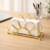 Durable Metal Napkin Holder Gold Flower Elegant Paper Dispenser Decorative Tissue Dispenser for Kitchen Dining Table