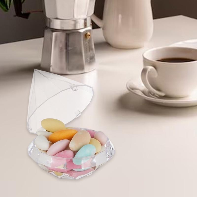 Packung mit 12 eleganten Diamanten-Designs Süßigkeitsschachteln mit Deckel für Hochzeitsfeier A2BB