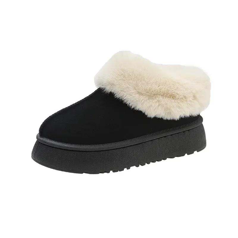 Nové teplé boty Dámské Zimní ploché boty Krátké plyšové kozačky ke kotníku do sněhu Ležérní boty Sportovní semišové Motocyklové boty Platforma