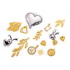 CARLIDANA Stainless Steel Waterproof Heart Love Leaf Rabbit Letter Charms Pendant Gold Plated Heart Pendant Charms For Making J