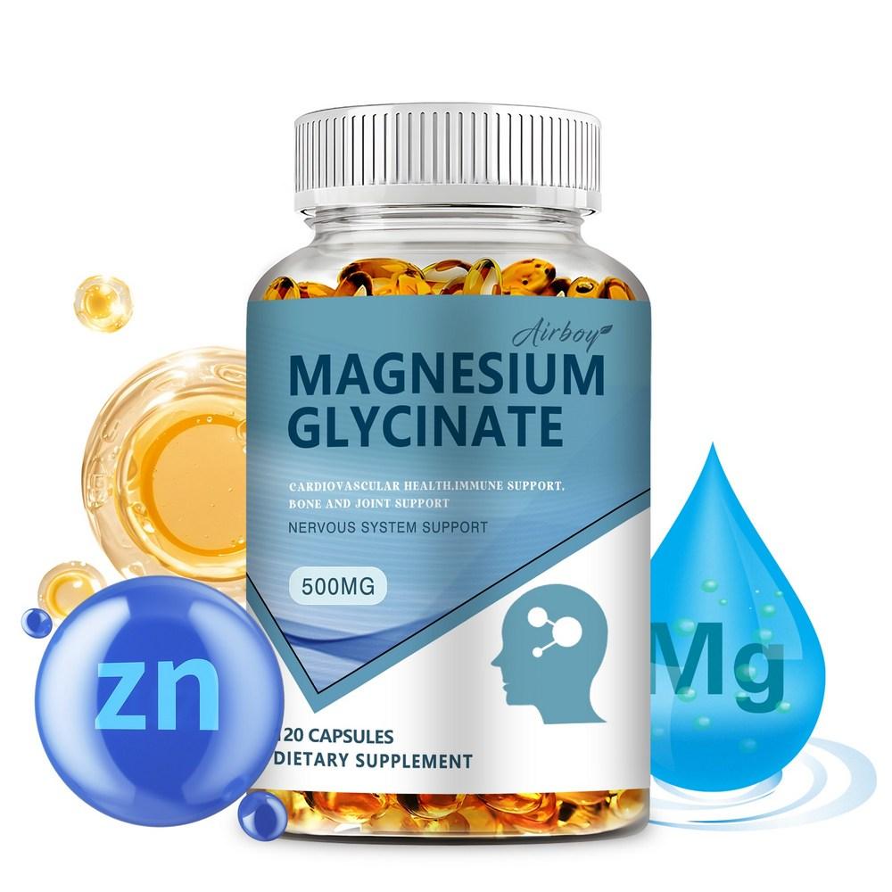 Magnesium Glycinate 500mg - Muscle, Sleep Support, Stress Relief - High Absorption Rate, 2 pcs, 120 Tablets