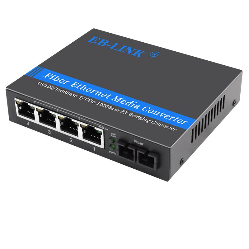 EB-LINK Gigabit Fiber Optic Transceiver Media Converter SC Interface