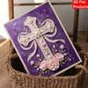 Pearl Painting Set 5D Pearl Mosaic Art Style Religious Cross Flower Theme Home Wall Decoration.