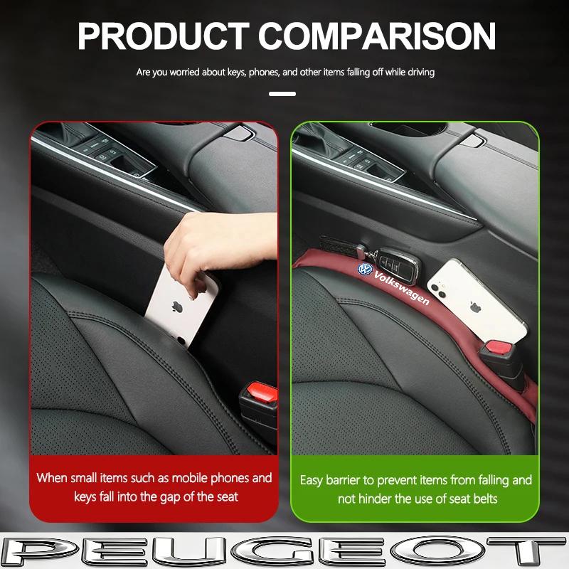 lmn1 2Pcs Leather Car Seat Gap Filler Strip Gap Plug For VW Golf Tiguan T-Roc Polo Passat ID.4 T-Cross ID.3 Taigo ID.7 Atlas Beetle