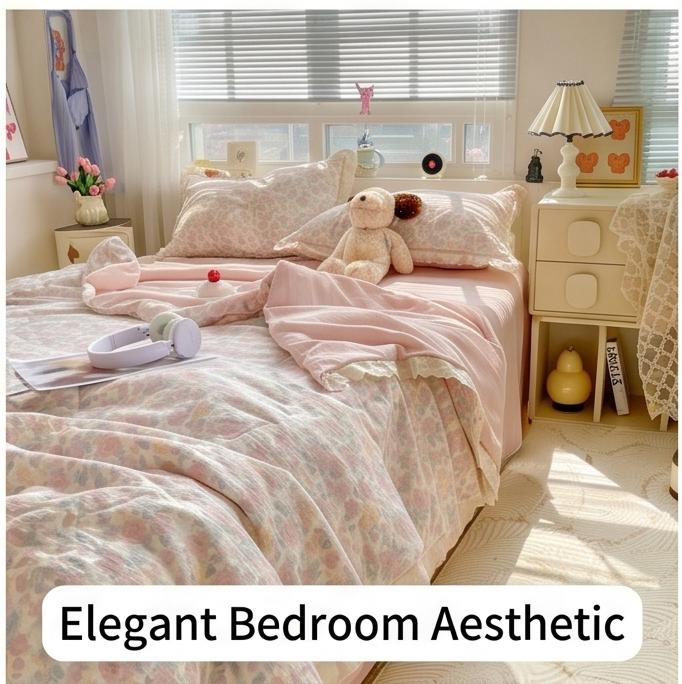 Exquisite Lace Crinkle Gauze Cotton Summer Quilt Skin-Friendly Washable Multi Size Bedding For Cozy Bedroom Summer Sleeping
