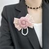 Bowknot Camellia Pearls Brooch Stylish Flower Shaped Breastpin Ethnic Style Lapel Pins Festive Holiday Gift for Her