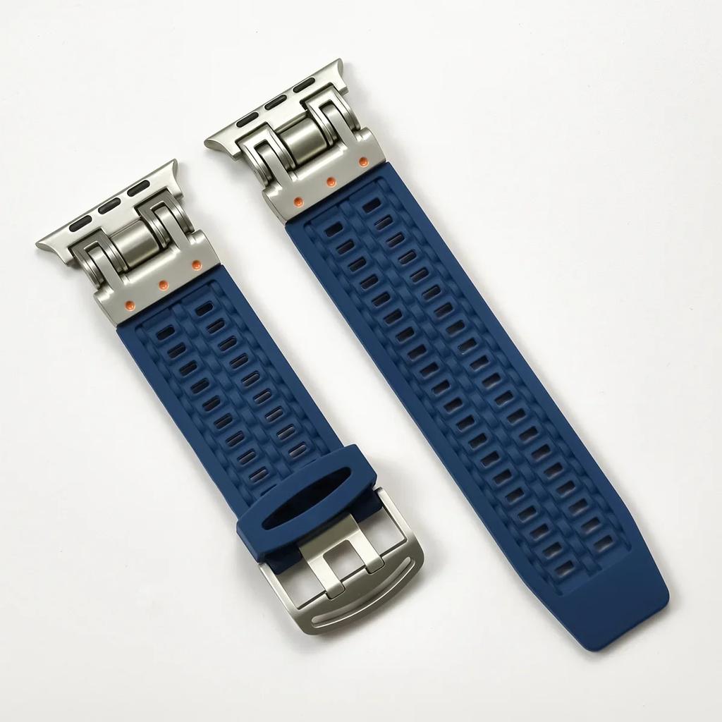 Designer Sports Silicone Band for Apple Watch Strap 49mm 45mm 44mm 42mm for Iwatch Series 9 8 7 6 5 4 Se 3 Ultra 2 Men Bracelet