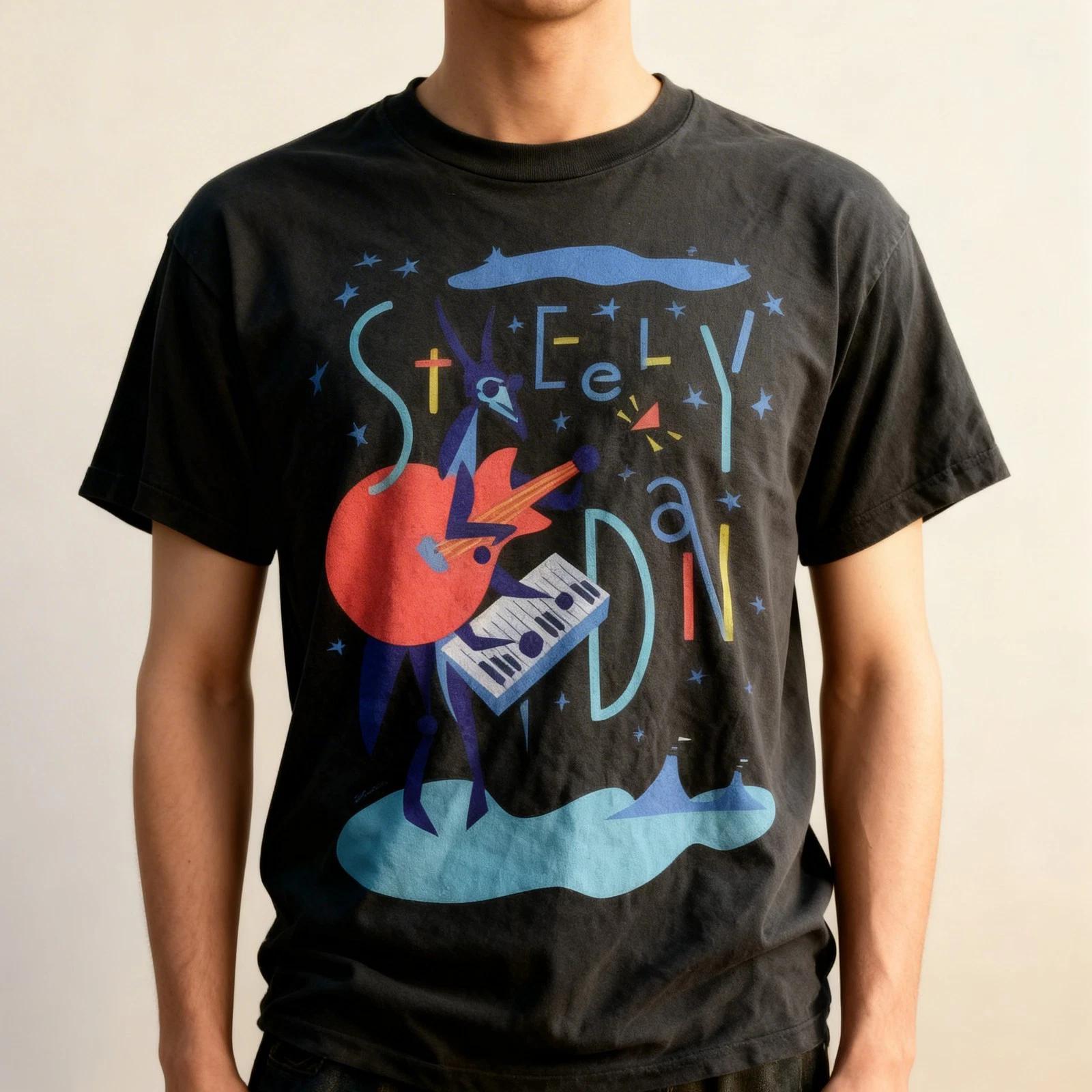 1994 Steely Dan Tour Shirt Classic Style Band Charcoal Unisex T shirt L