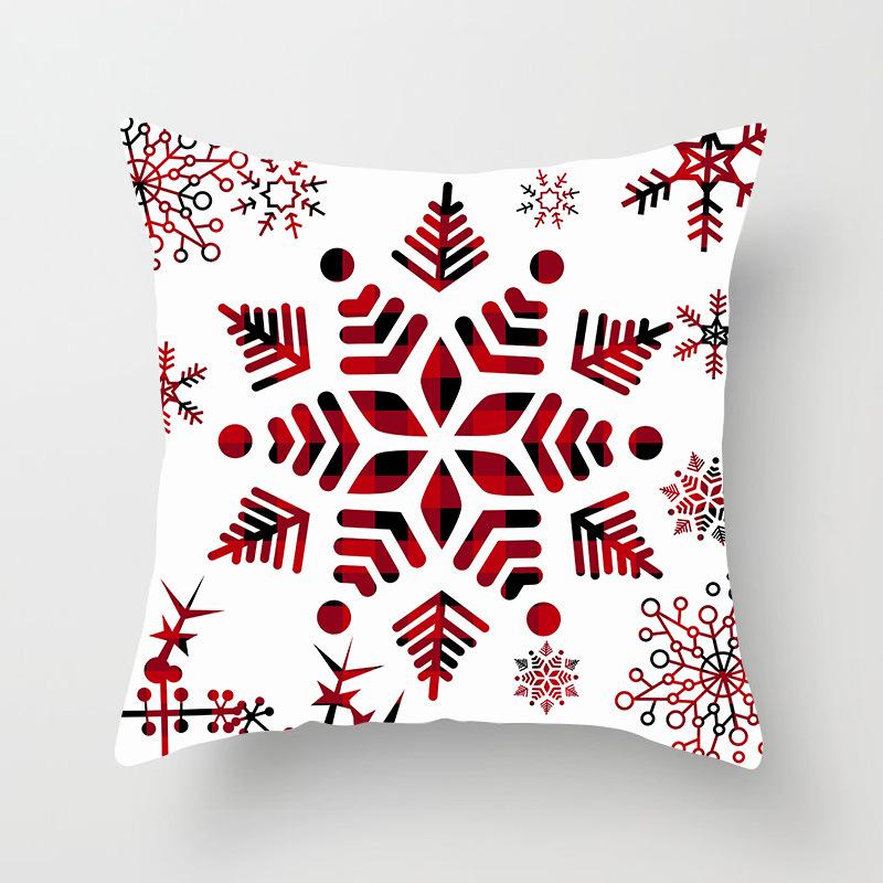 

Christmas Elk Pillowcase Living Room Home Bedroom Decoration Cushion Festive Ambience Short Plush Backrest Cover 45X45cm [without core]