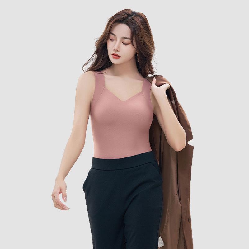 

«Бесшовная рубашка с длинным рукавом, V-образным вырезом и накладкой на грудь, обогащенная гиалуроновой кислотой» L (Recommended 80-120 jin)