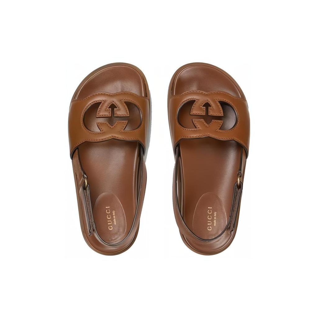 Gucci Interlocking G Sandals Cuir Leather Women's 738687 US000 2535