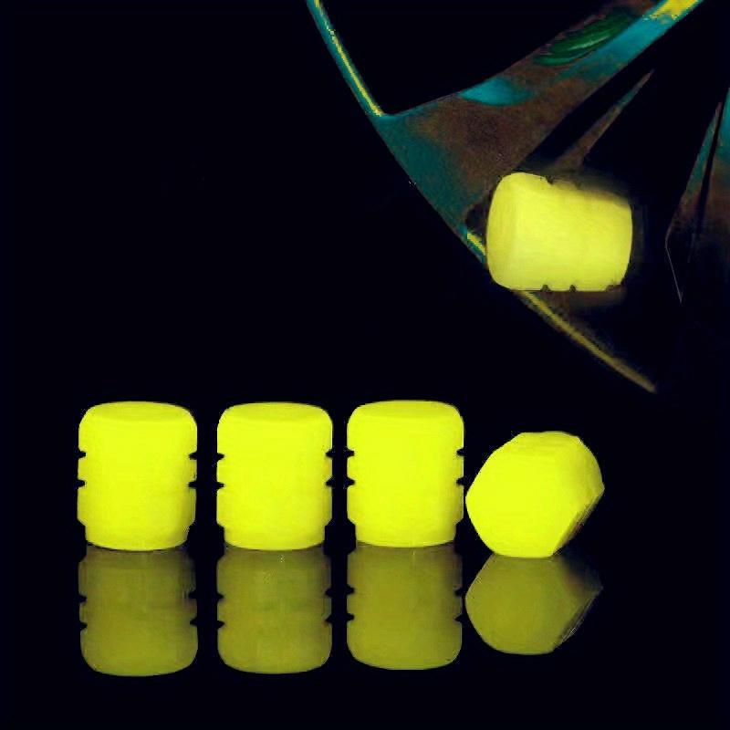 4pcs Luminous Car Tire Valve Cap - Hexagonal Rubber Car Tire Valve Cover Universal Small Car Air Valve Valve Cap Luminous Valve