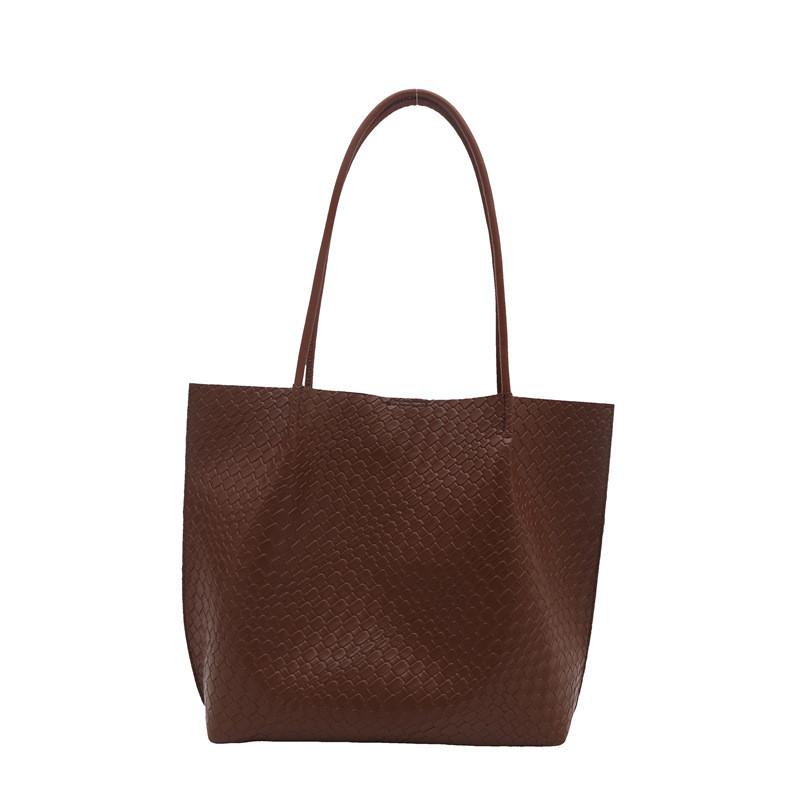 Womens Large Weave Tote Bag With Magnetic Closure For Daily Street Style