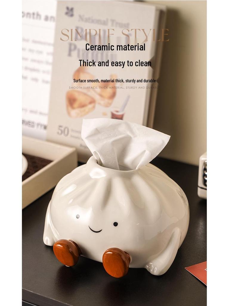 Ice Cream Style Tissue Box Ornament - Luxury High-End Living Room Paper Towel Holder for Coffee Table Decor