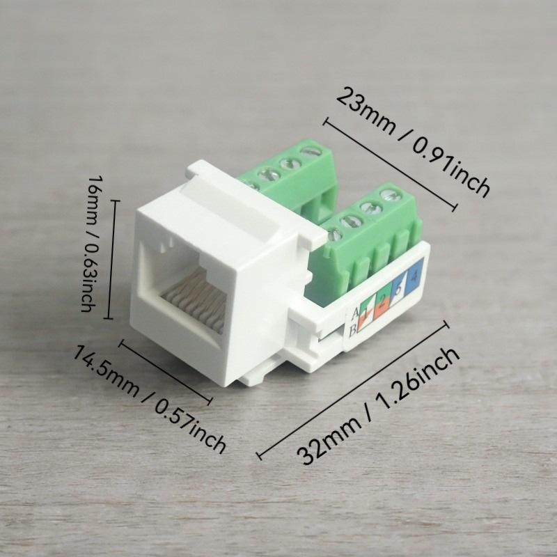 1/2Pcs Rj45 Panel Installation Module Shielded Solder-Free Network Cable Extender Panel Connector Cat.6 Network Cable Scoket
