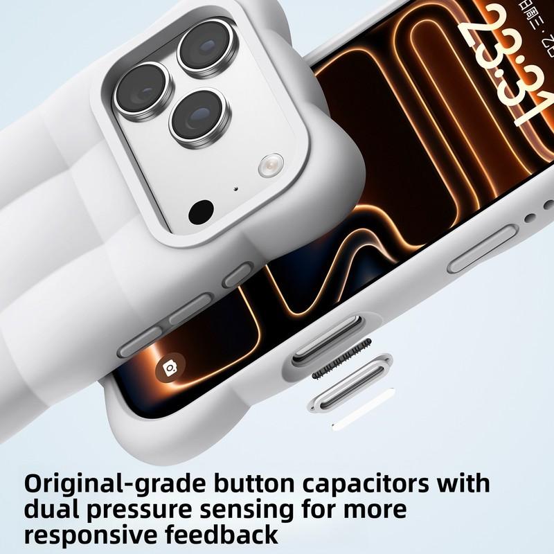 Liquid Silicone 3D Cloud Puff Phone Case for IPhone 16 17 18 Pro Max Shockproof Protection Cover for IPhone 18Pro 17Pro 16Pro