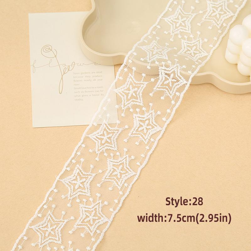 1Yards 4cm-8.5cm Wide Lace Fabric Ribbon Trim DIY Craft Clothing Sewing Supplies Curtains Tablecloths Decor Hair Bow Accessory