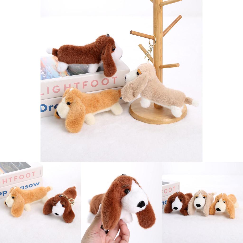Plyšový přívěsek na klíče Baset Hound s výplní z PP bavlny pro dárek a dekoraci tašky