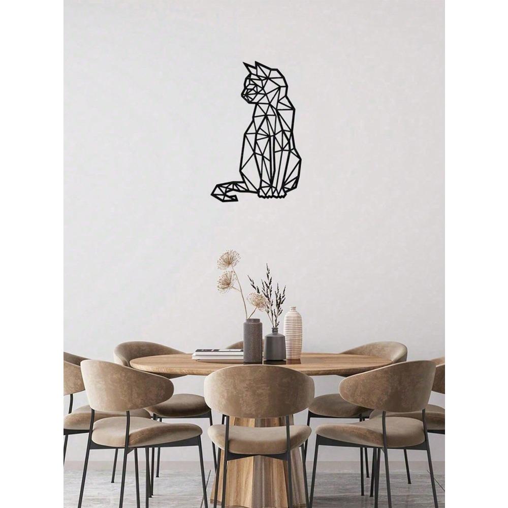 

Wrought Iron Wall Decor Art Geometric Cat Metal Laser Cut Polygon TY7184 різнокольоровий