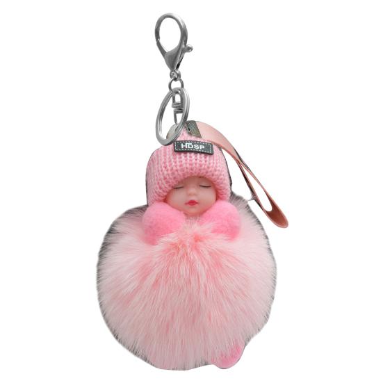 

Кукольные брелоки Пушистый спящий младенец Разноцветная вязаная шапочка Одежда Детский брелок для женщин 6