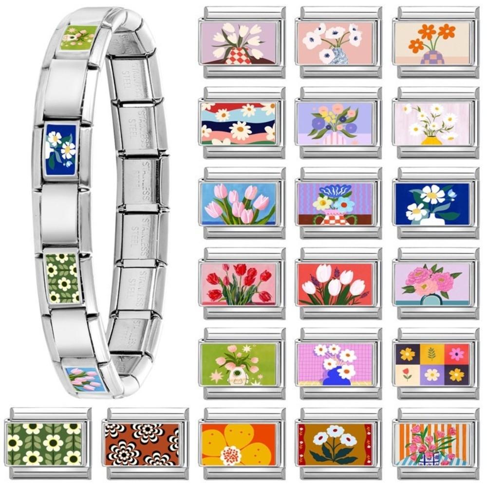 Colorful Charm Italian Links Cartoon Charm Bracelet Link  for Making DIY Jewelry