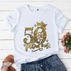 50 and Fabulous Tshirts 50th Birthday Funny Women T Shirts Hip Hop Vintage Tee Clothes Creativity Tops Womans Short Sleeve Tees