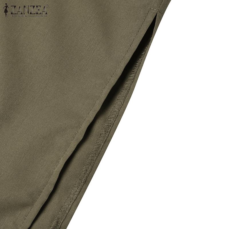 ZANZEA Women Casual Turn Down Collar Long Sleeve Shirt Dress