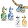925 Silver Blue Charms Murano Glass Star Octopus Beads Pendant Bracelets Necklaces Womens DIY Jewelry Gift
