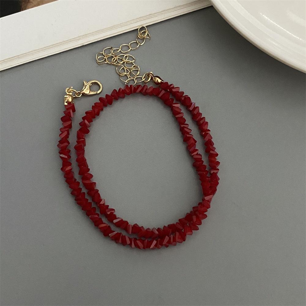 New Fashion Irregular Crystal Beads Choker Necklace White Transparent Black Pink Triangle Crystal Trendy Neck Jewelry