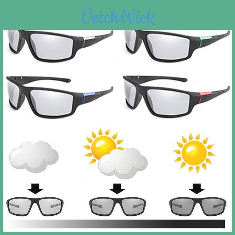 Retro Men Polarized Photochromic Sunglasses With Mirrored Lenses For Driving