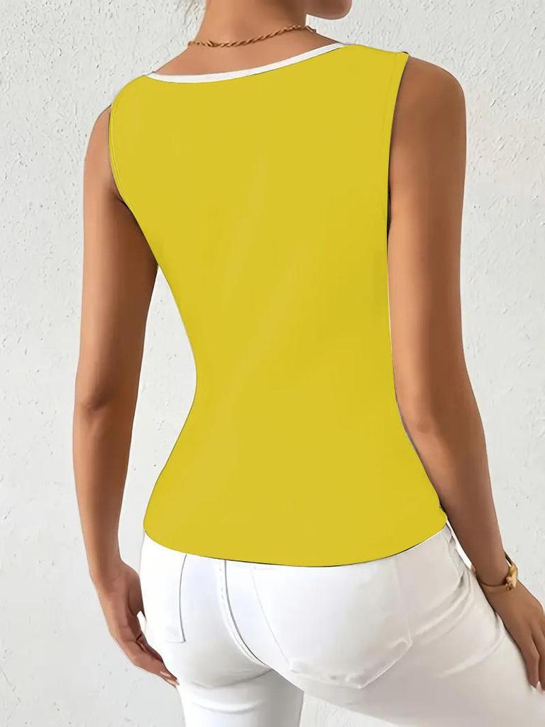 New Black & White V-Neck Fashion Camisole: Casual, All-Season Style