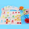 Wooden Multifunctional Arithmetic Clip Bead Learning Board Kid Puzzle Toy Set For Early Learning