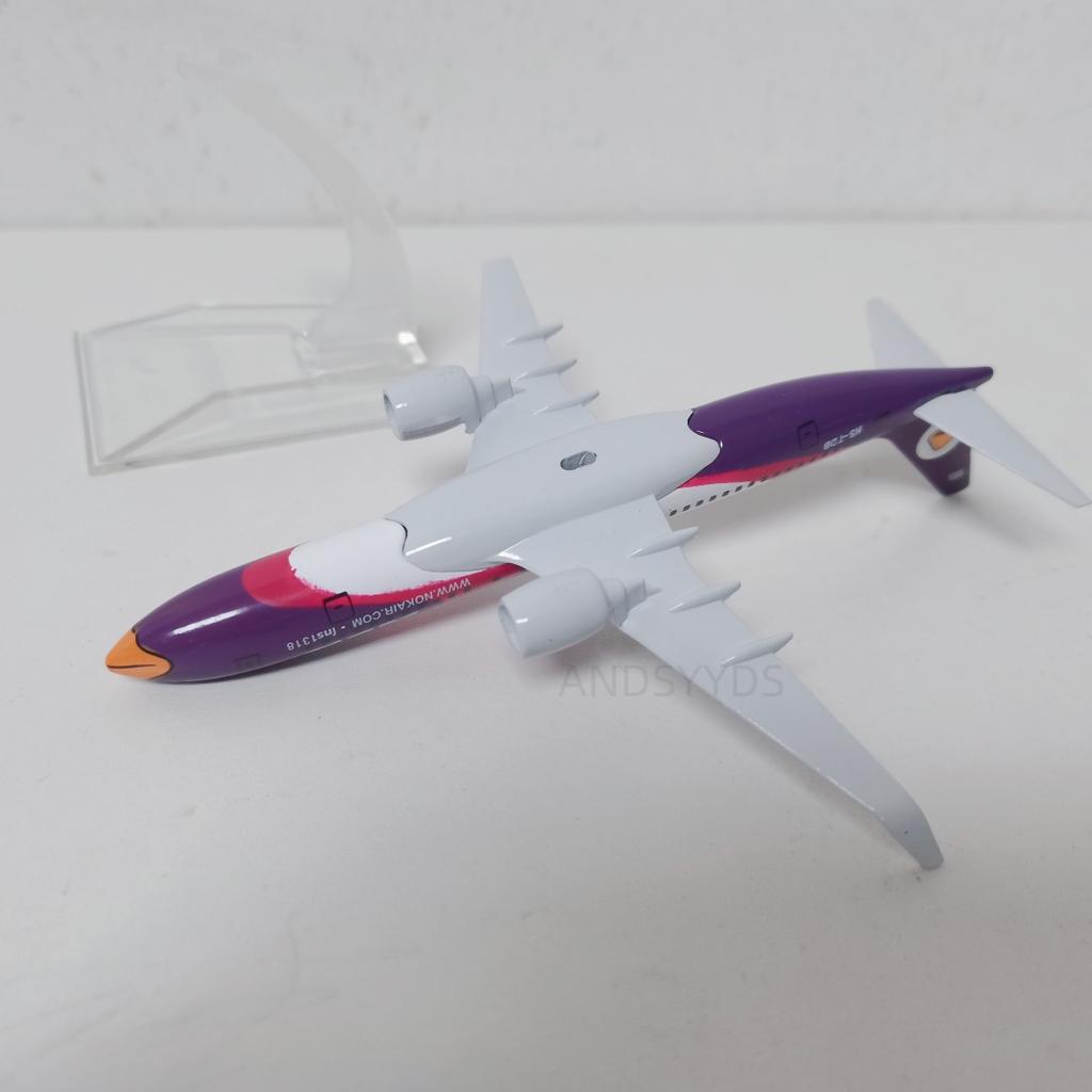 Air 16cm B737 Purple Bird Aircraft Model 1/400 Scale NOK Airways 737 Airplane Metal Alloy Plane Model Display Decor