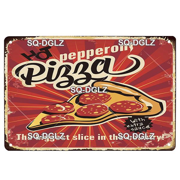 Italienische Pizza Vintage Metallschild Blechschild Vintage Dekoration Man Cave Plakette Hauswanddekoration Bar Schild Heimdekoration Poster