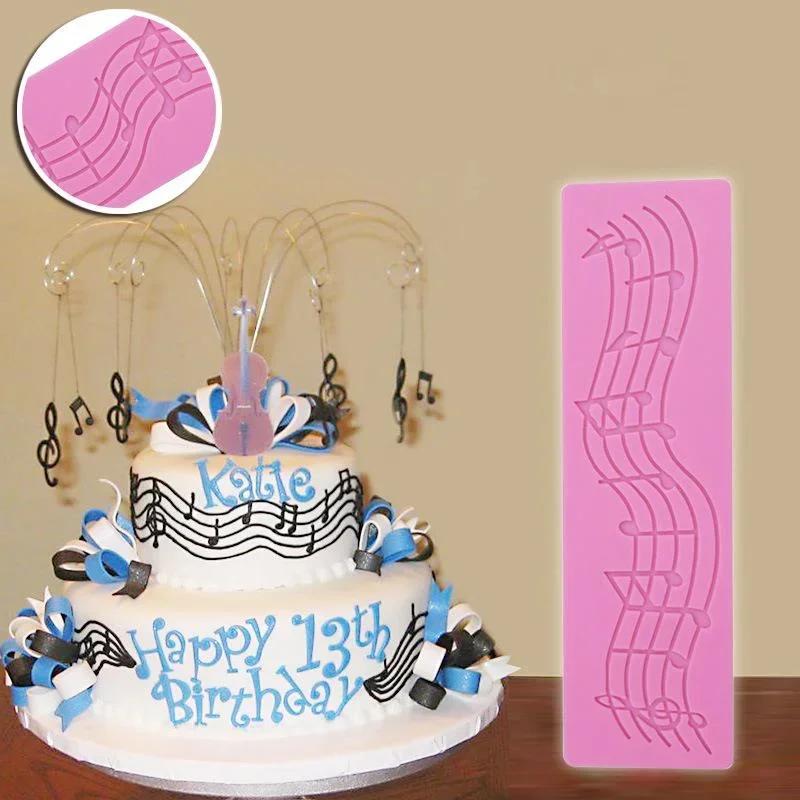 New Cake Decoration Molds Music Lace Silicone Mold Lace Note Silicone Cake Wedding Cookie Chocolate Silicone Molds Pastry Tools