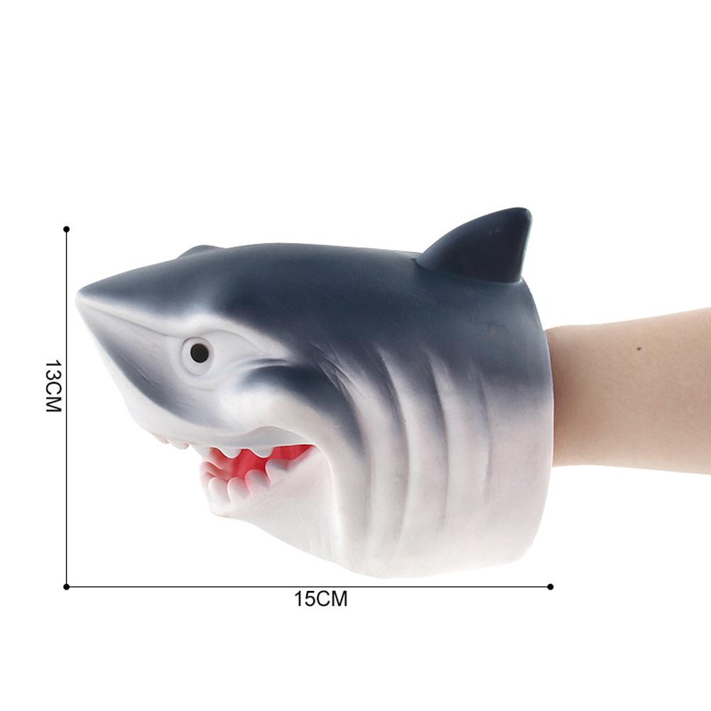 Cute Wild Animal Hand Puppet Simulation Sea Animal Head Gloves Props For Shows Figure Toys For Children Gifts shark #1