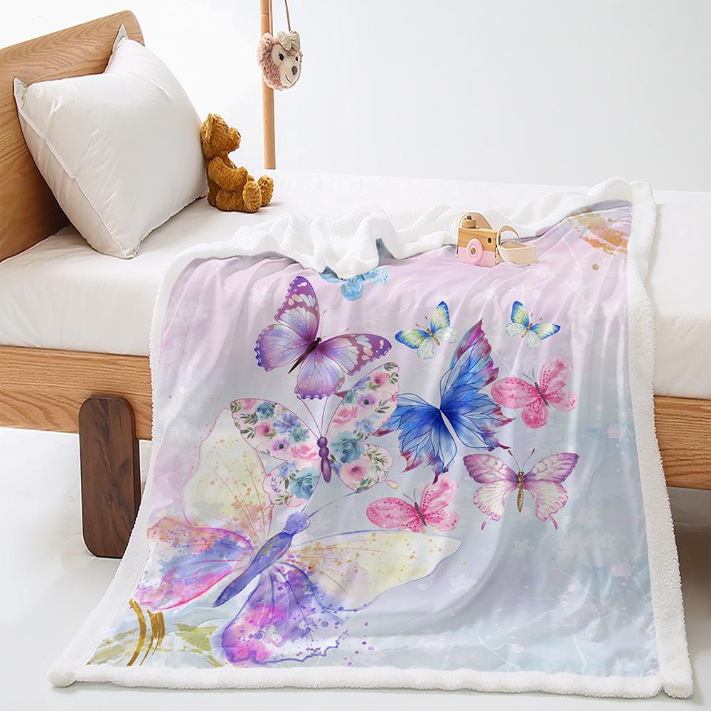 Blanket Butterfly Mermaid Blanket Lamb Fleece Crystal Fleece Blanket Blanket Universal