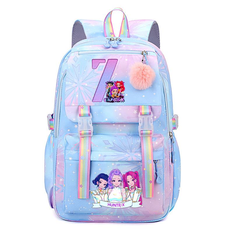 

Kpop Demon Hunter Letter Backpack, Huntrix Lightweight Cute Daypack, Cartoon Schoolbag, Girl Casual Travel Commute Knapsack 26