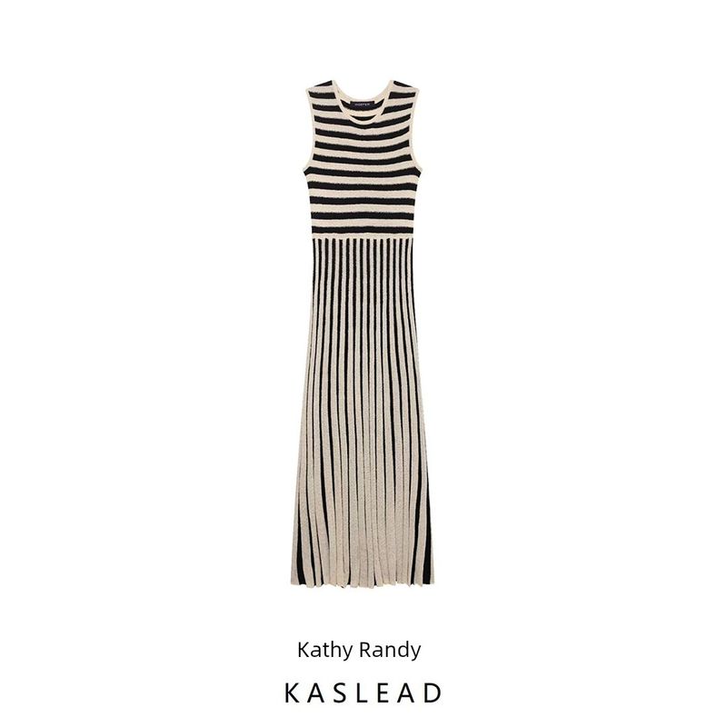 Kaslead New Arrival Women's Clothing Fashion Style Fashion Stripes Midi Skirt Dress 8779160 070